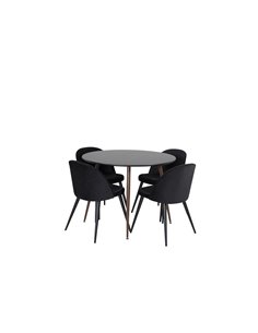 Matgrupp Plaza med Velvet matstolar