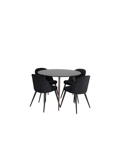 Matgrupp Plaza med Velvet matstolar