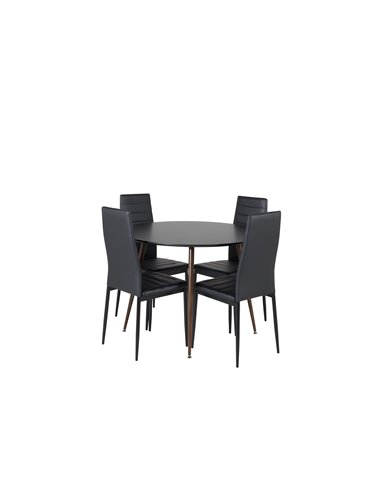 Matgrupp Plaza med Slim matstolar
