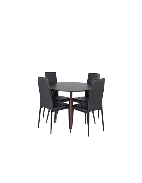 Matgrupp Plaza med Slim matstolar