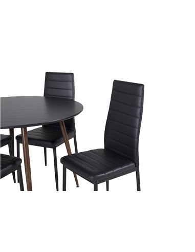 Matgrupp Plaza med Slim matstolar