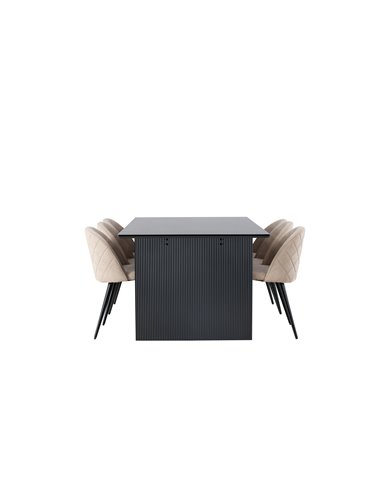 Matgrupp Vail med Velvet matstolar, 200 × 100 cm