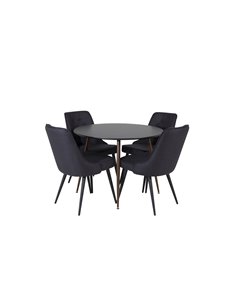 Matgrupp Plaza med Velvet Deluxe matstolar