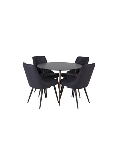 Matgrupp Plaza med Velvet Deluxe matstolar
