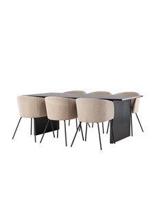 Matgrupp Vail med Berit matstolar, 200 × 100 cm 2