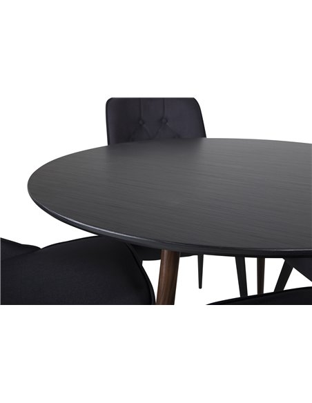 Matgrupp Plaza med Velvet Deluxe matstolar