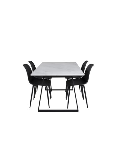 Matgrupp Estelle med Polar matstolar, 140 × 90 cm