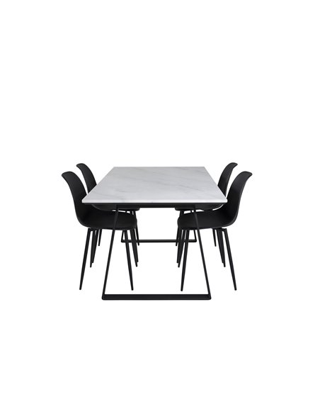 Matgrupp Estelle med Polar matstolar, 140 × 90 cm