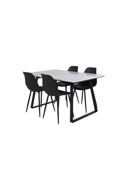 Matgrupp Estelle med Polar matstolar, 140 × 90 cm