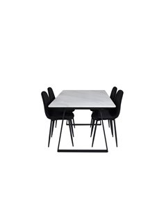 Matgrupp Estelle med Polar matstolar, 140 × 90 cm