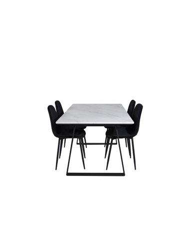 Matgrupp Estelle med Polar matstolar, 140 × 90 cm