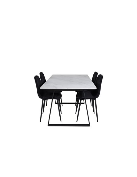 Matgrupp Estelle med Polar matstolar, 140 × 90 cm