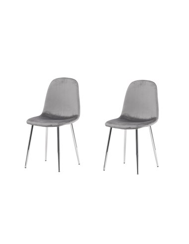 Matstol Eva, Ljusgrå/Silver