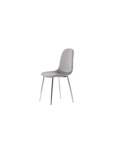 Matstol Eva, Ljusgrå/Silver