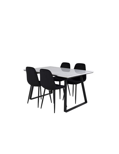 Matgrupp Estelle med Polar matstolar, 140 × 90 cm