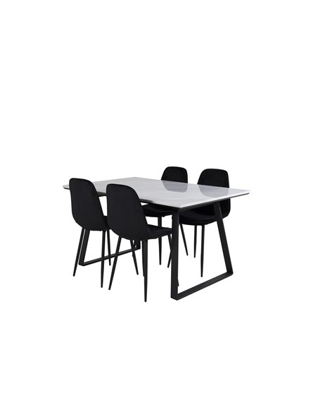 Matgrupp Estelle med Polar matstolar, 140 × 90 cm