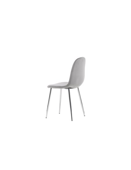 Matstol Eva, Ljusgrå/Silver