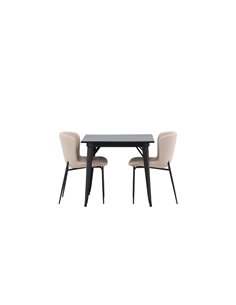 Matgrupp Tempe med Modesto matstolar, 80 × 80 cm