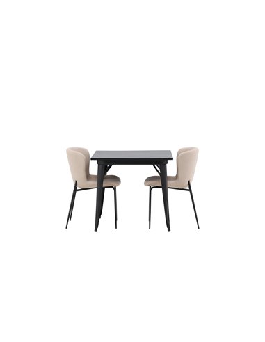 Matgrupp Tempe med Modesto matstolar, 80 × 80 cm