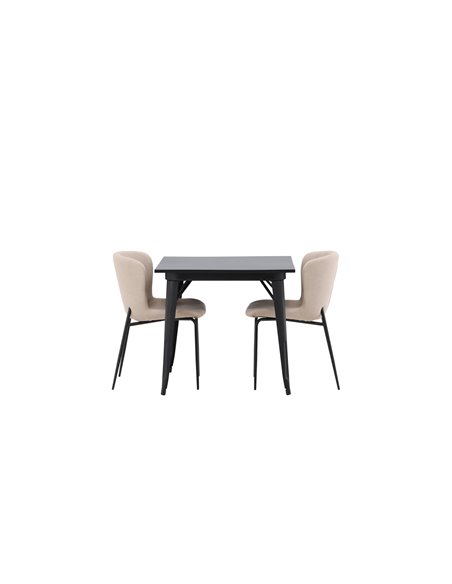 Matgrupp Tempe med Modesto matstolar, 80 × 80 cm