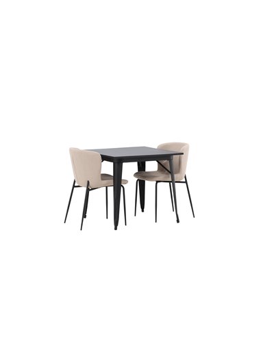 Matgrupp Tempe med Modesto matstolar, 80 × 80 cm