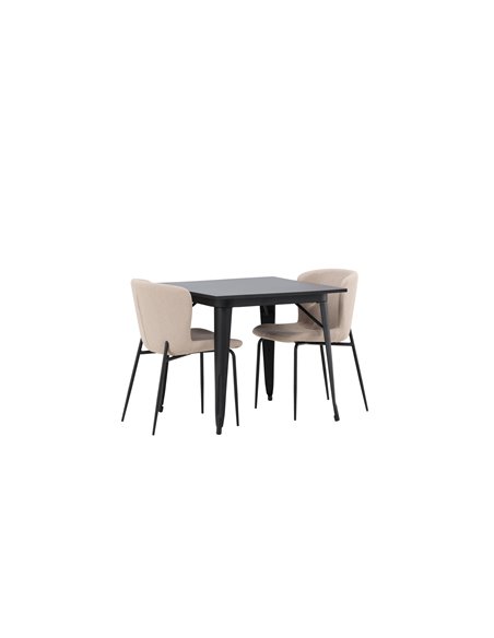 Matgrupp Tempe med Modesto matstolar, 80 × 80 cm