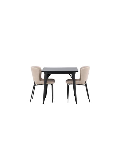 Matgrupp Tempe med Modesto matstolar, 80 × 80 cm
