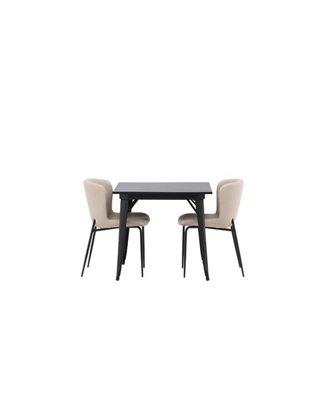 Matgrupp Tempe med Modesto matstolar, 80 × 80 cm