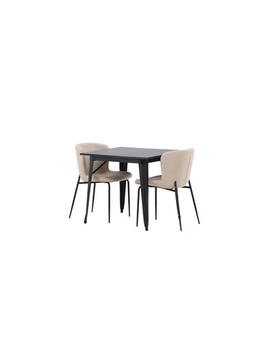 Matgrupp Tempe med Modesto matstolar, 80 × 80 cm