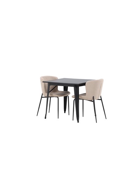 Matgrupp Tempe med Modesto matstolar, 80 × 80 cm