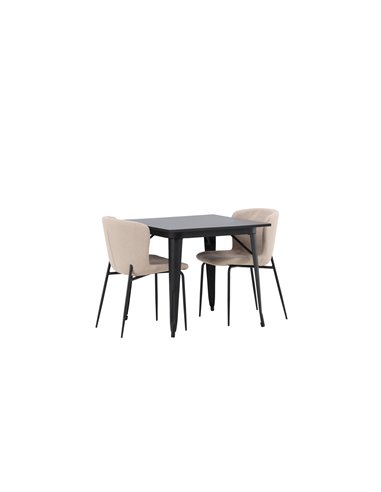 Matgrupp Tempe med Modesto matstolar, 80 × 80 cm