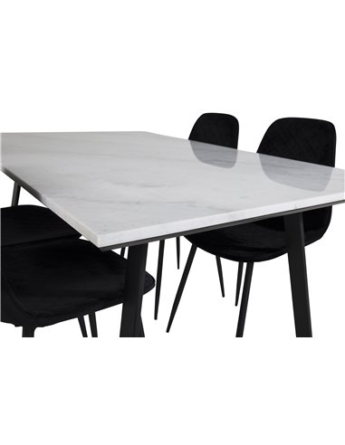Matgrupp Estelle med Polar matstolar, 140 × 90 cm