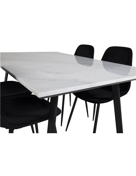 Matgrupp Estelle med Polar matstolar, 140 × 90 cm