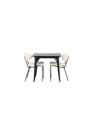 Matgrupp Tempe med Chico matstolar, 80 × 80 cm
