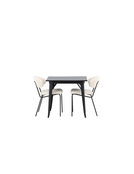 Matgrupp Tempe med Chico matstolar, 80 × 80 cm