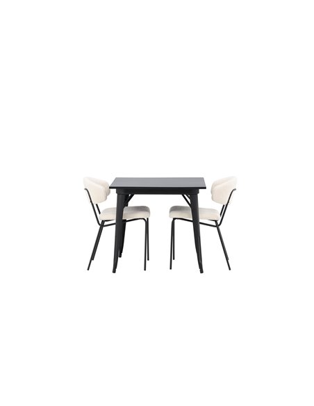 Matgrupp Tempe med Chico matstolar, 80 × 80 cm