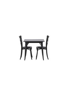 Matgrupp Tempe med Crosett matstolar, 80 × 80 cm