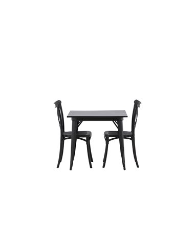 Matgrupp Tempe med Crosett matstolar, 80 × 80 cm