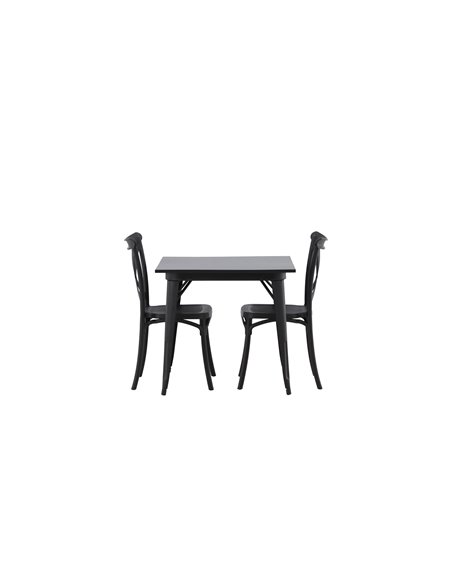 Matgrupp Tempe med Crosett matstolar, 80 × 80 cm