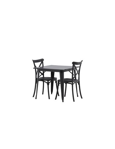 Matgrupp Tempe med Crosett matstolar, 80 × 80 cm