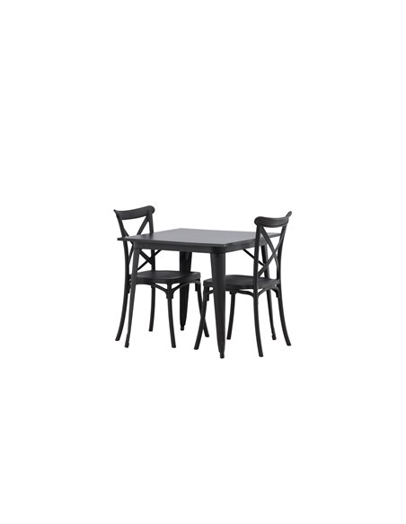 Matgrupp Tempe med Crosett matstolar, 80 × 80 cm