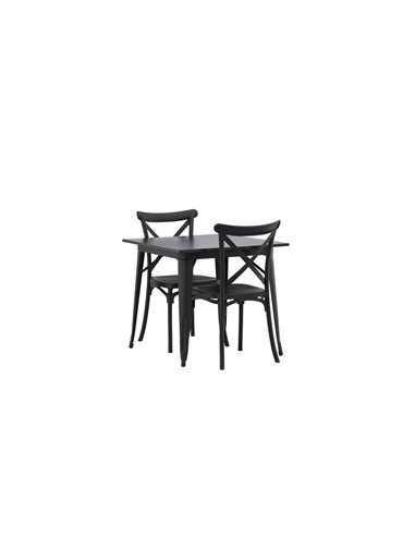 Matgrupp Tempe med Crosett matstolar, 80 × 80 cm