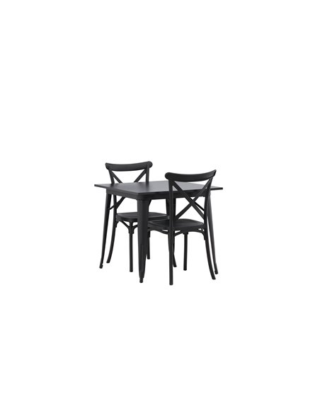 Matgrupp Tempe med Crosett matstolar, 80 × 80 cm