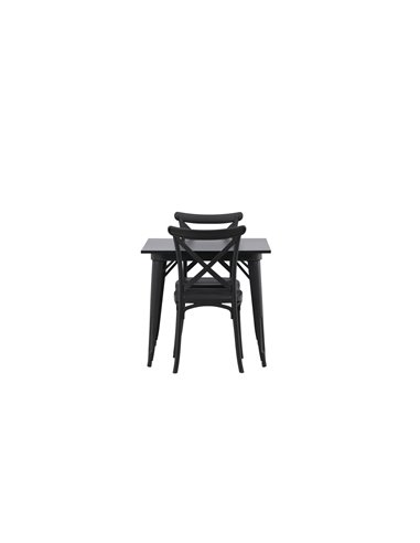 Matgrupp Tempe med Crosett matstolar, 80 × 80 cm