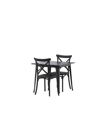 Matgrupp Tempe med Crosett matstolar, 80 × 80 cm