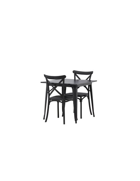 Matgrupp Tempe med Crosett matstolar, 80 × 80 cm