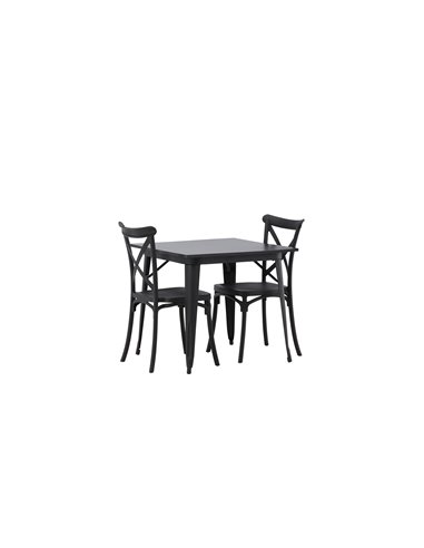 Matgrupp Tempe med Crosett matstolar, 80 × 80 cm