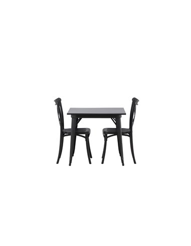 Matgrupp Tempe med Crosett matstolar, 80 × 80 cm