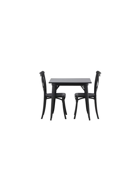 Matgrupp Tempe med Crosett matstolar, 80 × 80 cm