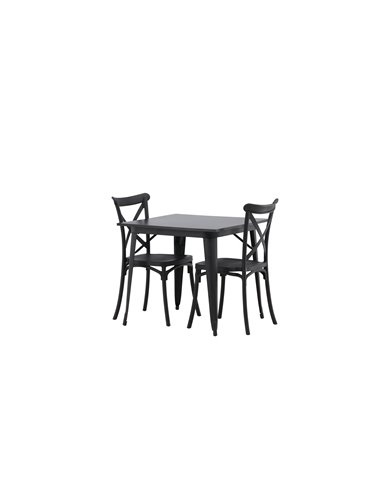 Matgrupp Tempe med Crosett matstolar, 80 × 80 cm